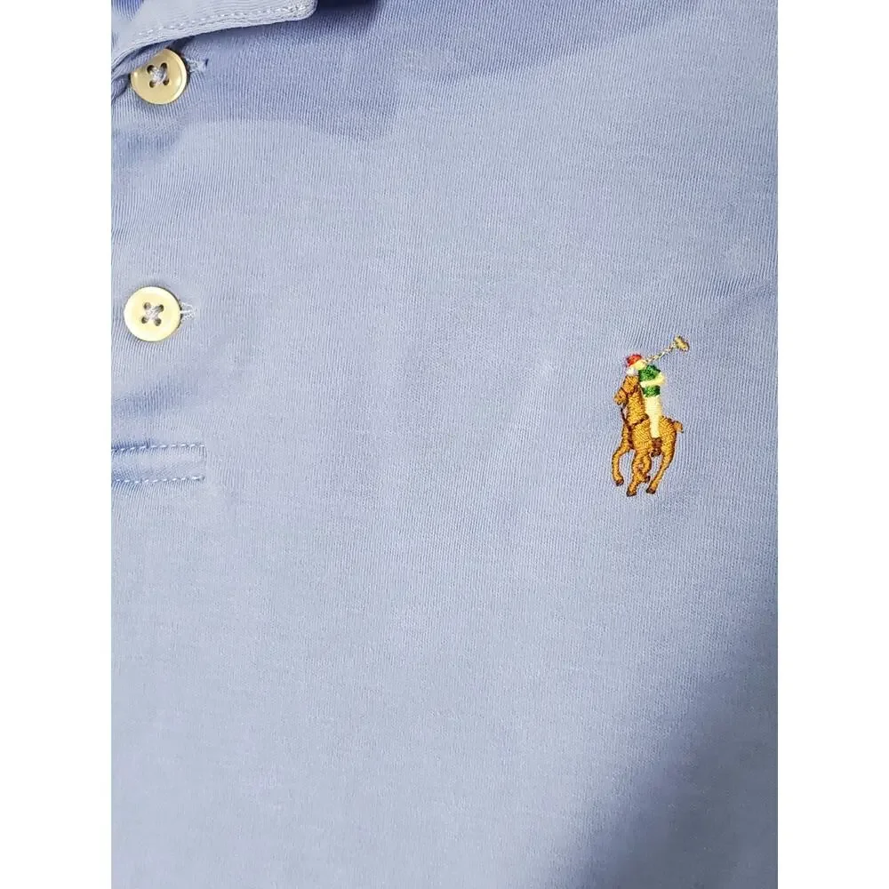 Polo Ralph Lauren Mens Medium Blue Classic Fit Polo Shirt Pony Logo Short Sleeve